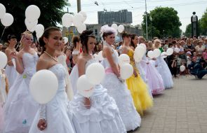 Participants of Parade of fiancees
