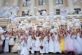 Participants of Parade of fiancees