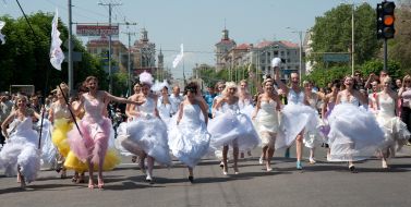 Participants of Parade of fiancees
