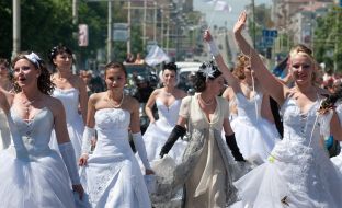 Participants of Parade of fiancees