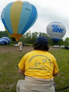 Flying hot air balloons