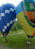 Flying hot air balloons