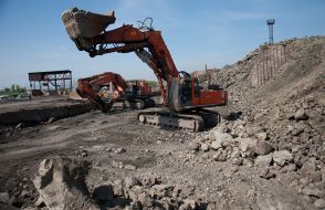 Territory of slags quarries