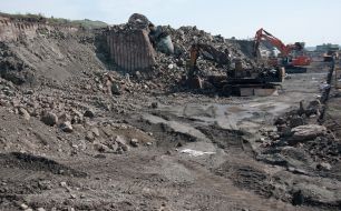 Territory of slags quarries
