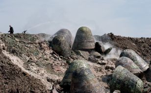 Territory of slags quarries