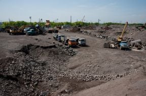 Territory of slags quarries