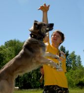 Young man with the dog