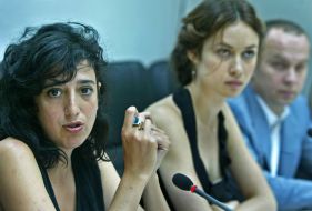 Olga Kurilenko, Michal Boganim and Nestor Shufrich