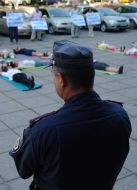Участники акции протеста