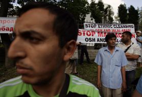 Peaceful mass meeting participant