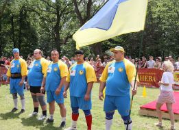 Members of Ukraine national team on Strongman
