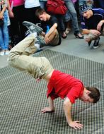 Break-dance championship participant