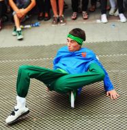 Break-dance championship participant