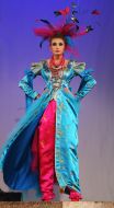 The model demonstrates outfit