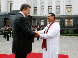 Viktor Yanukovich and Makhindi Radzhapaksi