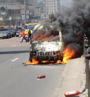 Пожар в микроавтобусе