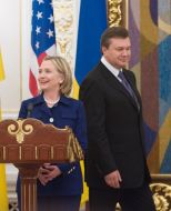 Hillary Clinton and Viktor Yanukovich