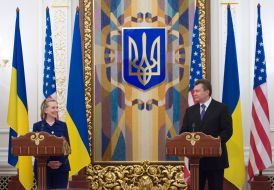 Hillary Clinton and Viktor Yanukovich