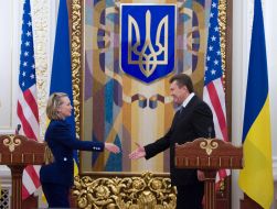Hillary Clinton and Viktor Yanukovich