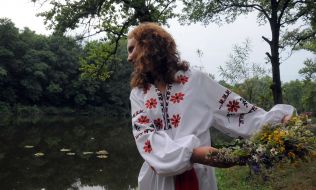 A girl in the Ukrainian national suit