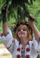 A girl in the Ukrainian national suit