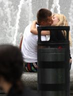 Young people are kissed