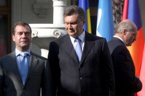 Dmitry Medvedev, Aleksandr Lukashenko and Viktor Yanukovich