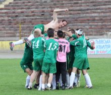 Soccer match between the fans of FС ”Carpaty” and Ukraine combined team