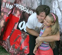 Girl with her father