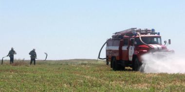 Fire engine on the field