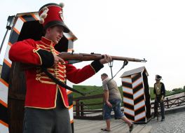 The guards in the costumes of the XIX century