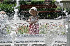 A fountain in the Odessa City park