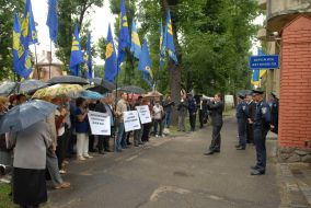 Protest action against the visit of the patriarch Kirill