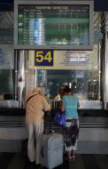 Passengers of the Kiev railway terminal