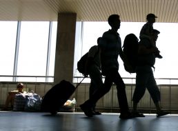 Passengers of the Kiev railway terminal