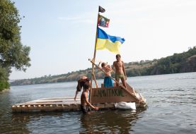 Участники экологическо-экстремальной акции