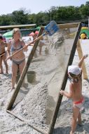 Preparation of sand for sculptures competition