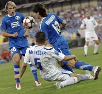 Maksim Kаlinichenko, Yevgeny Konoplyanka and Slobodan Markovych