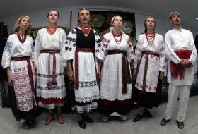 Participants of folk-lore band  ”Божичі”
