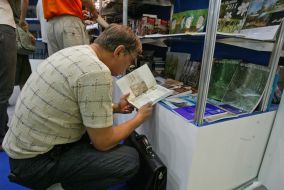 A man reads a book