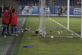 Garbage on the soccer field