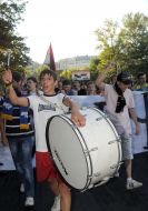 FC Metalist during a protest
