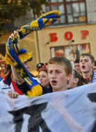 FC Metalist during a protest