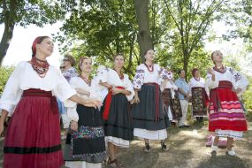 Girls in Ukrainian costumes