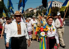 Participants of festive procession