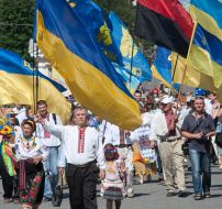 Participants of festive procession