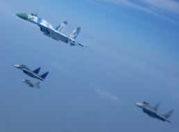 Su-27UB, MiG-29 and JAS-39 Gripen