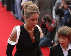 Natalia Korolevskaya with her son Rostislav