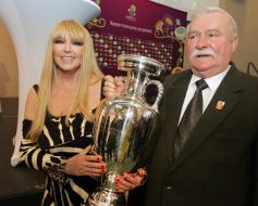 Lech Walensa and Marylya Rodowicz