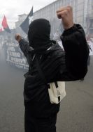 Участник марша «За украинский футбол!»